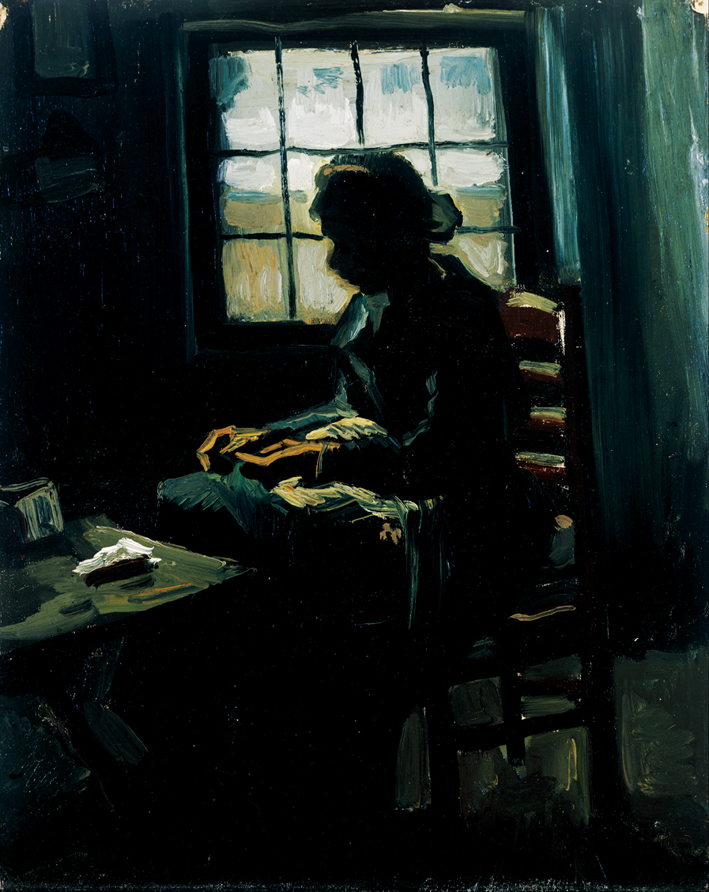  文森特·威廉·梵高  Vincent Willen Van Gogh ——在缝纫的女人 (March 1885 - April 1885)